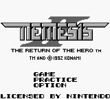 Nemesis II - The Return Title Screen